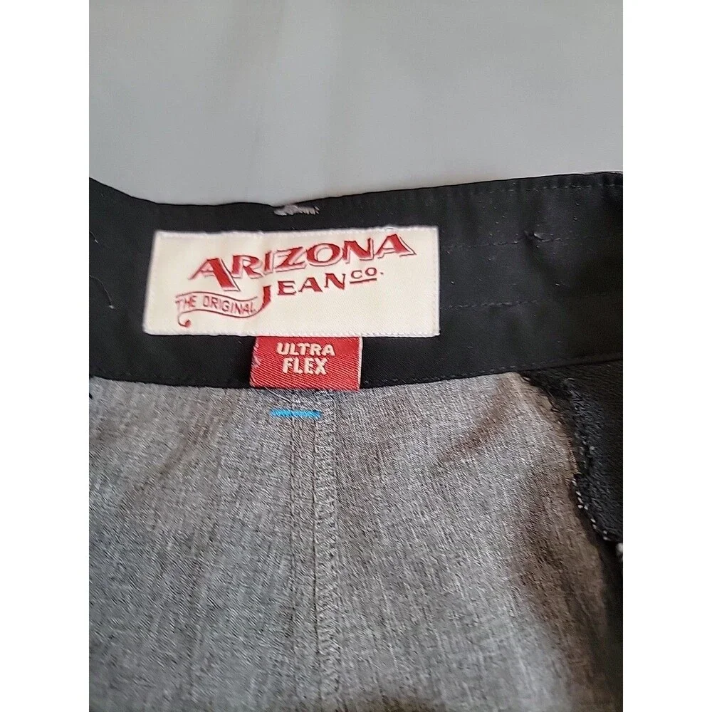 Arizona Jean Co Men’s Size 36 Gray Flat Front Stretch Golf Shorts Chino Casual